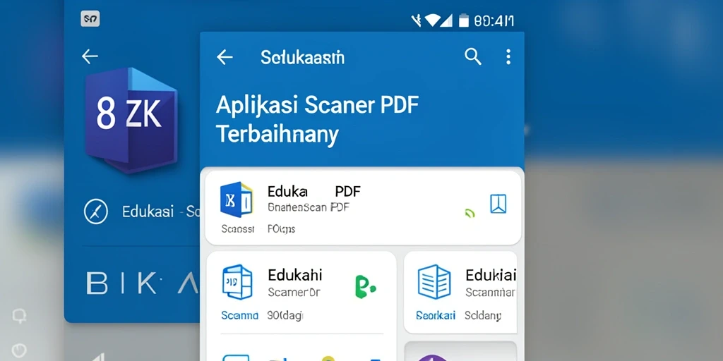Antarmuka 8ZK menampilkan fitur Scanner PDF yang mudah digunakan.