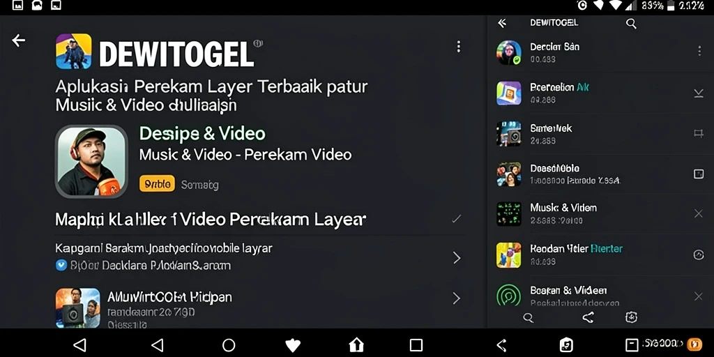 Antarmuka DEWITOGEL menampilkan fitur perekaman layar yang lengkap dan mudah digunakan.