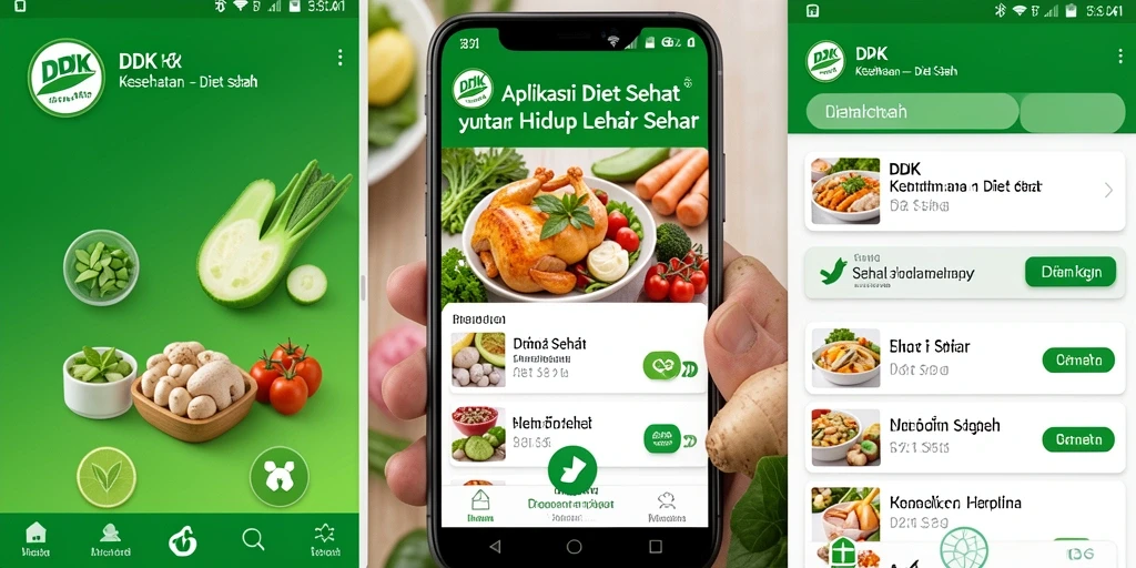 Tampilan antarmuka DKK yang menarik dan ramah pengguna untuk diet sehat.