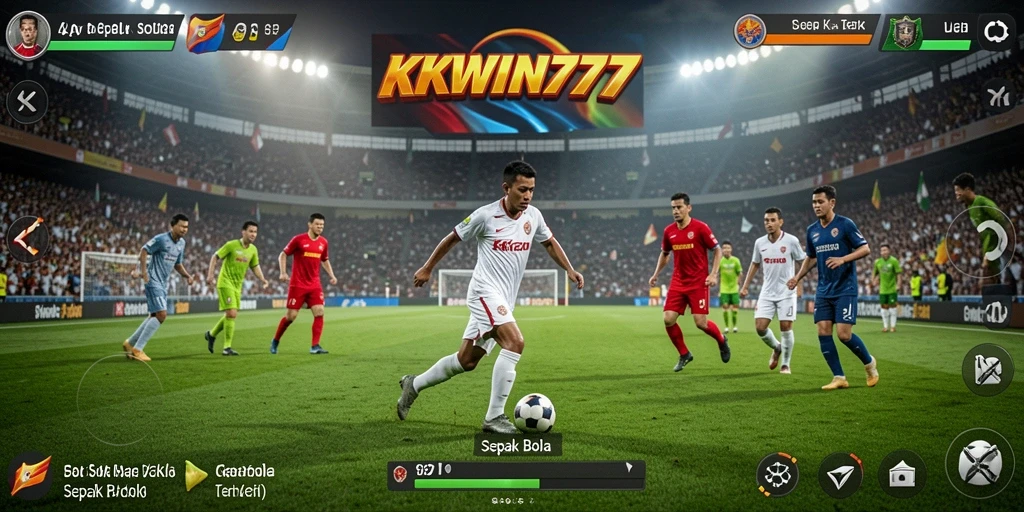 Antarmuka permainan <strong>KKWIN777</strong> yang menarik saat bermain Sepak Bola.