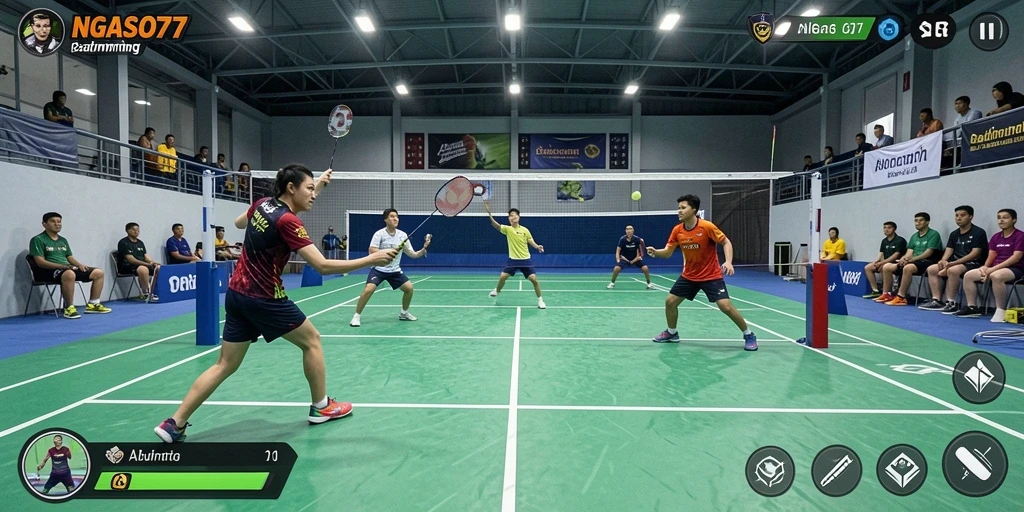 Antarmuka game Badminton yang dinamis dan menarik.