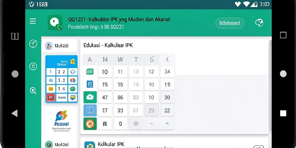 Antarmuka utama QQ1221 yang menampilkan fungsi Kalkulator IPK dengan jelas.