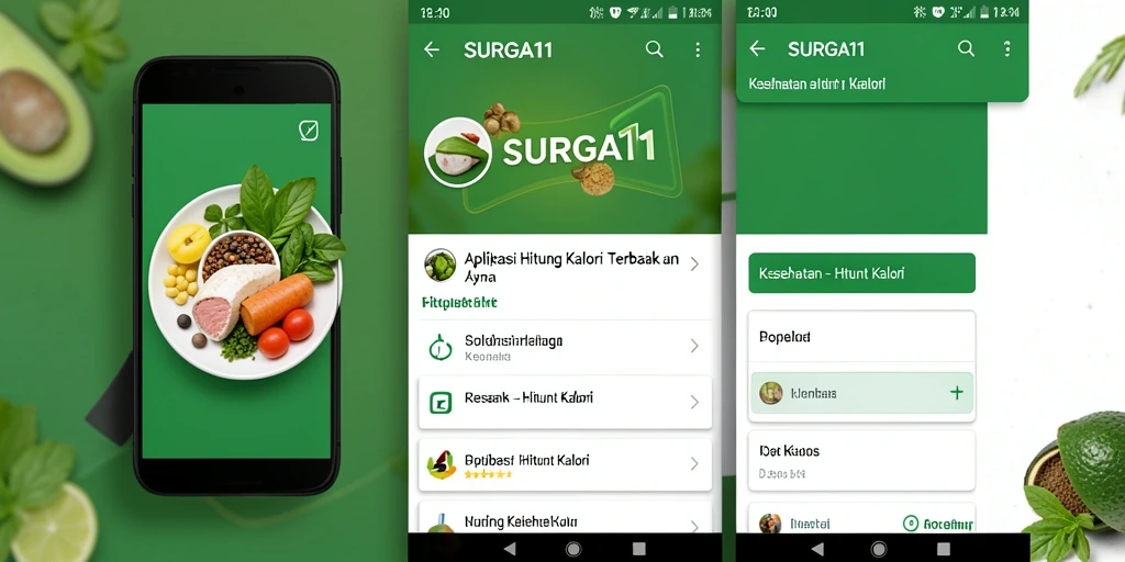 Tampilan antarmuka SURGA11 yang intuitif untuk menghitung kalori.