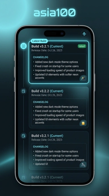Riwayat Versi asia100: Pembaruan Terbaru untuk Pengguna Android